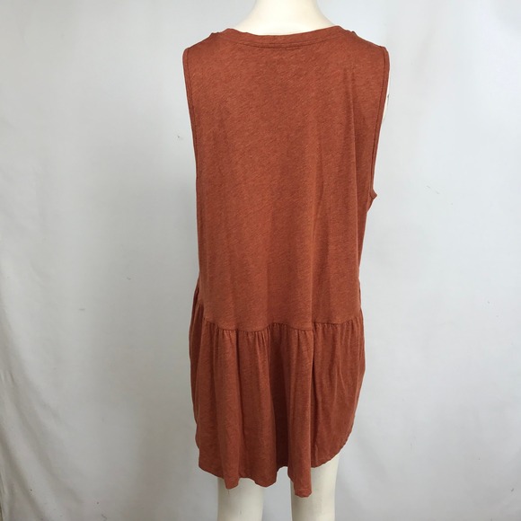 LOFT vintage soft burnt orange tiered babydoll tunic tank top XL - Picture 5 of 8